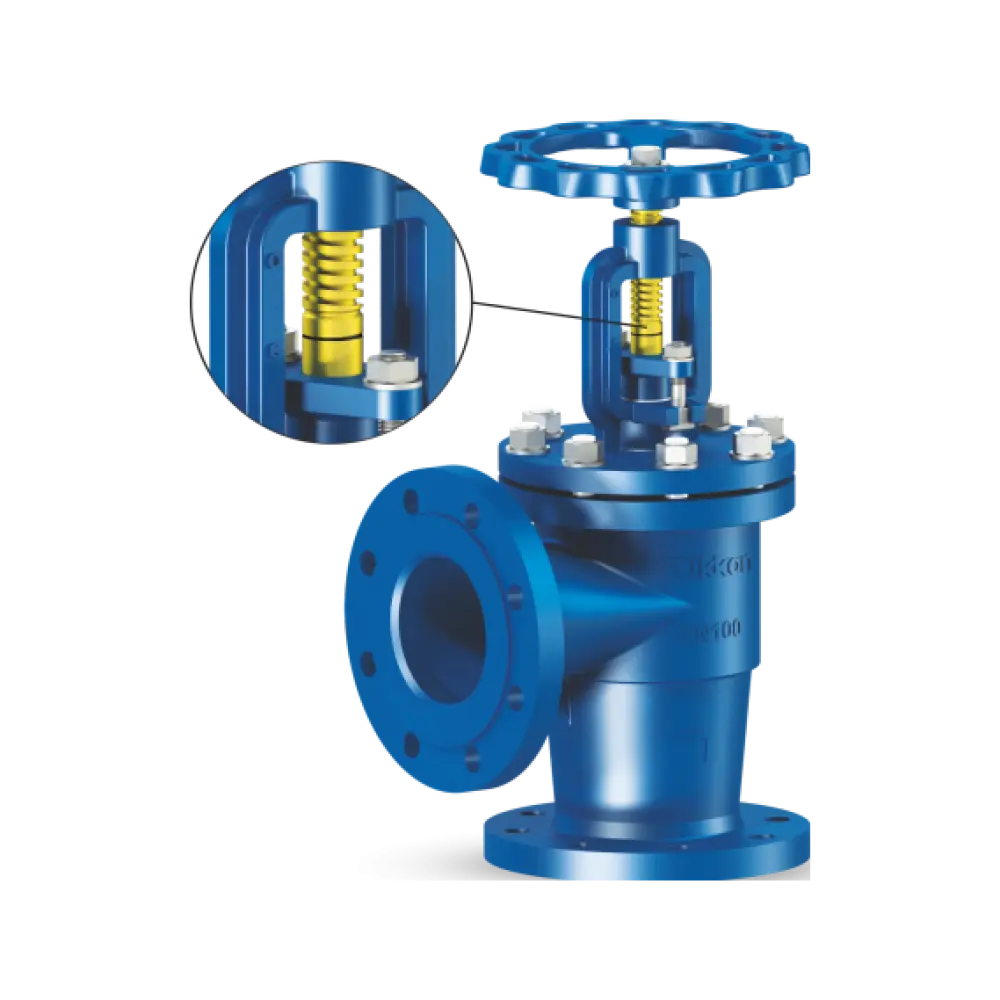 клапан запорный фланцевый угловой с индикатором с крышкой на болтах DN 25 PN 25