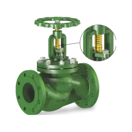 Фото товара клапан невозвратно-запорный фланцевый проходной с внешней пружиной с индикатором с крышкой на болтах DN 100 PN 16 вид спереди