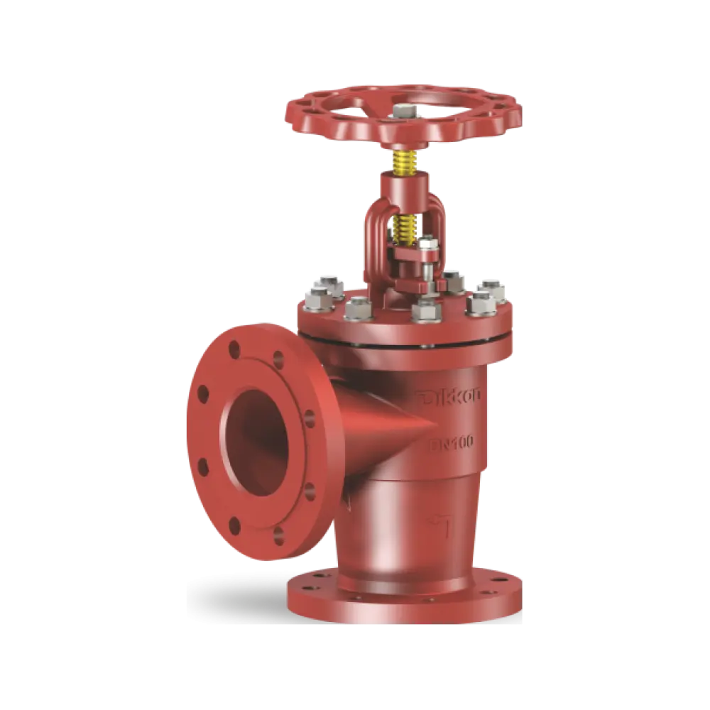 клапан запорный фланцевый угловой с крышкой на болтах DN 80 PN 16