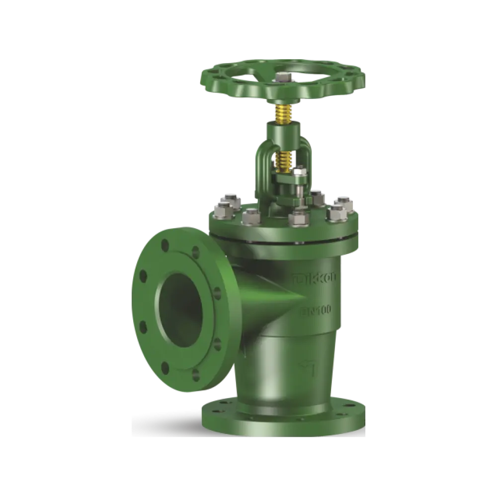 клапан запорный фланцевый угловой с крышкой на болтах DN 150 PN 16