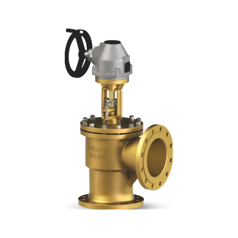 клапан запорный угловой с коническим редуктором DN 40 PN 16