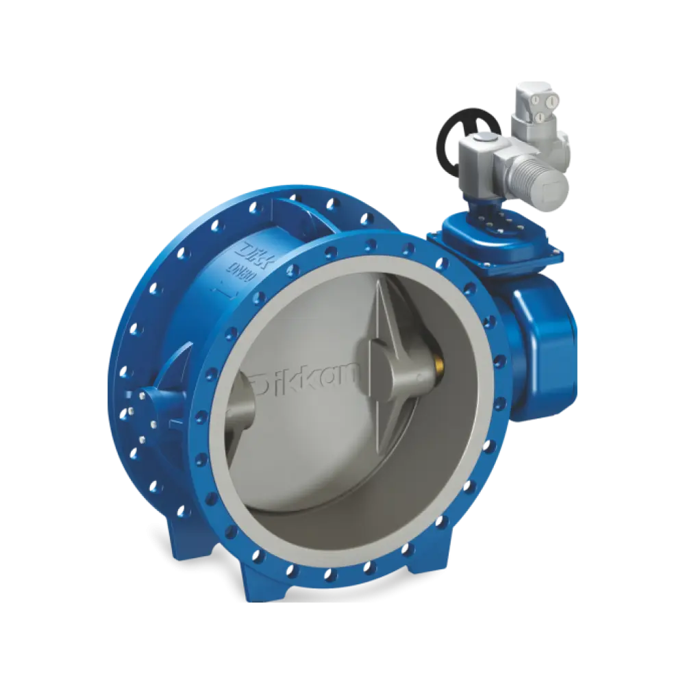 затвор с электрическим приводом с обрезиненным диском DN 450 PN 25