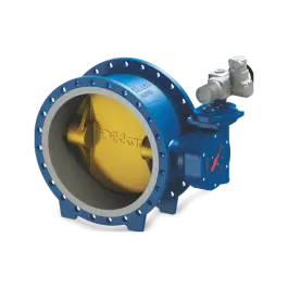 Фото товара затвор с электрическим приводом с обрезиненным диском DN 1600 PN 10 вид спереди