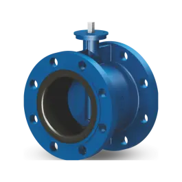 Фото товара затвор дисковый фланцевый с вулканизированной NBR-манжетой длинный DN 80 PN 16 вид спереди