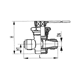 Фото товара кран штуцерный 3-х ходовой сальниковый DN 10 вид спереди
