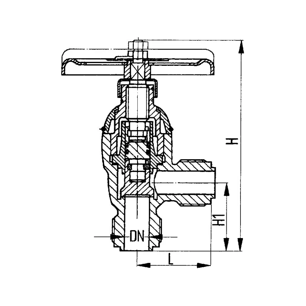 клапан запорный штуцерный угловой DN 10