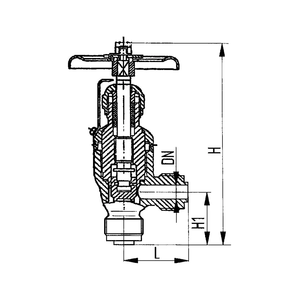 клапан запорный штуцерный угловой сальниковый DN 32