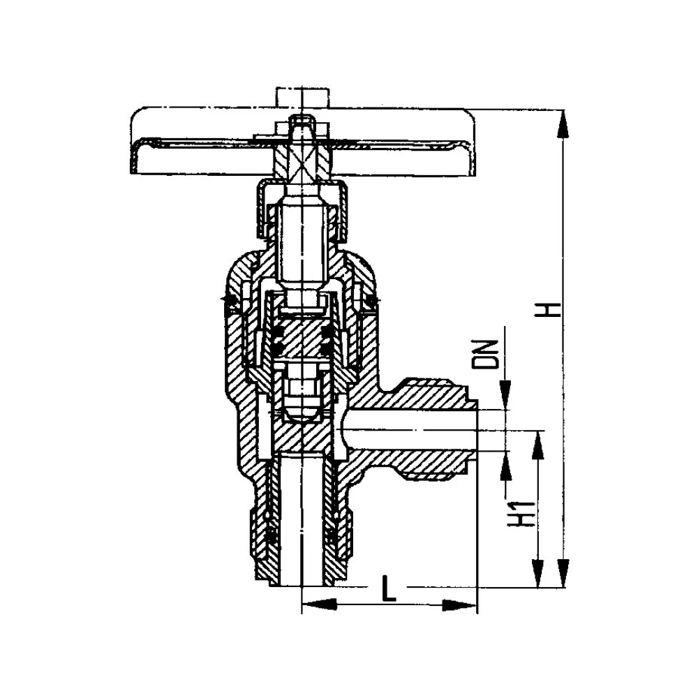 клапан невозвратно-запорный штуцерный угловой DN 25