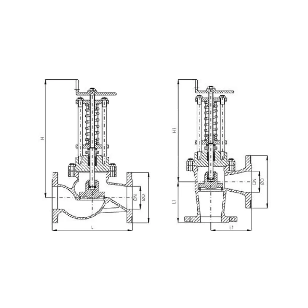 клапан отливной бортовой судовой угловой DN 175 PN 16