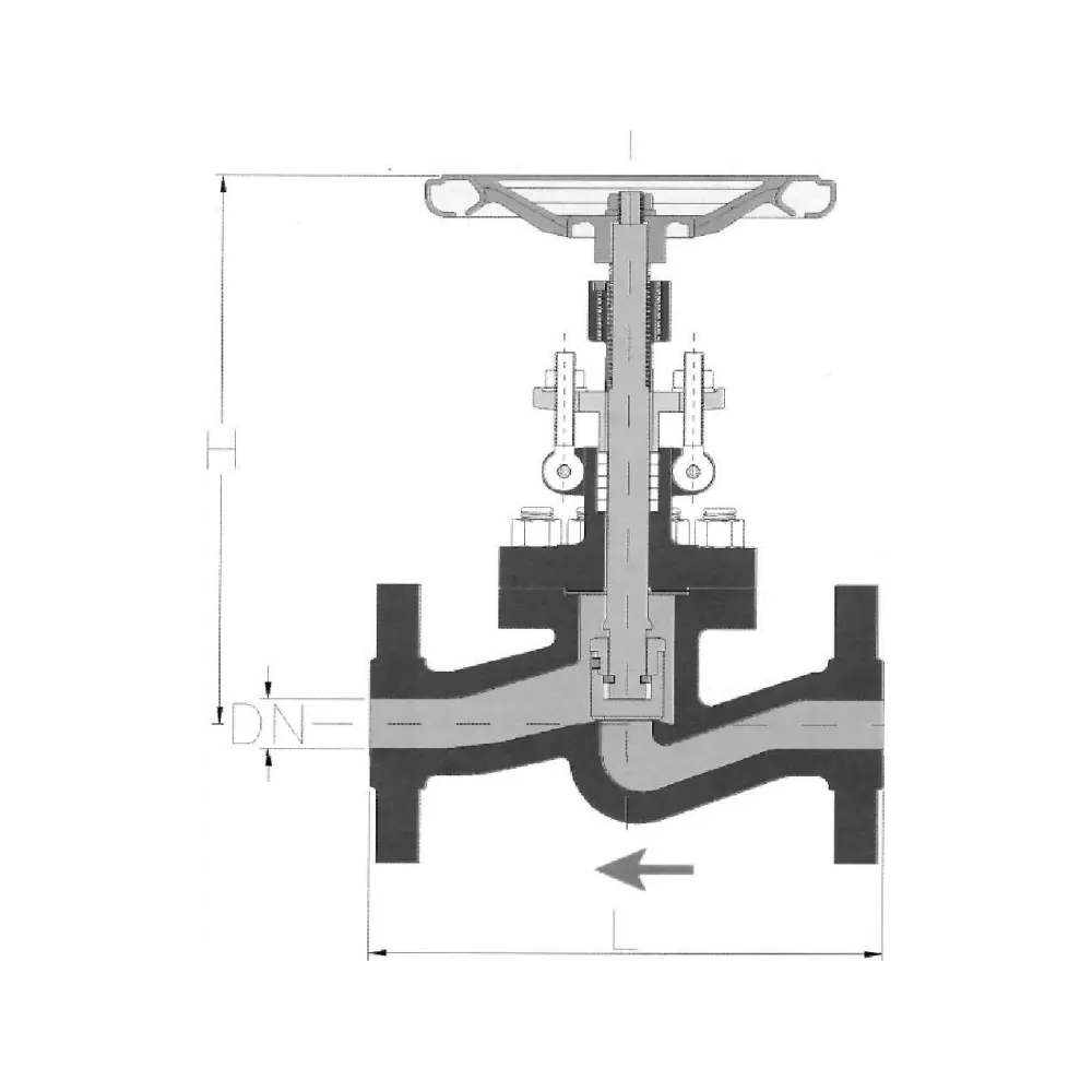 клапан запорный из термостойкой стали DN 40 PN 63