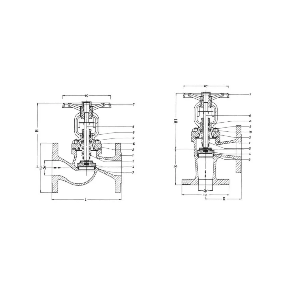 клапан запорный сильфонный угловой DN 350 PN 40