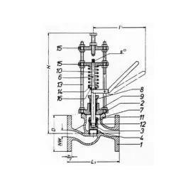 Фото товара клапан самозапорный дренажный судовой корпус из чугуна GG-25 DN 15 PN 16 вид спереди
