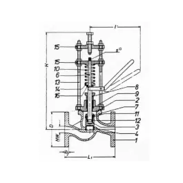 Фото товара клапан самозапорный дренажный судовой корпус из GSC-25 DN 32 PN 16 вид спереди