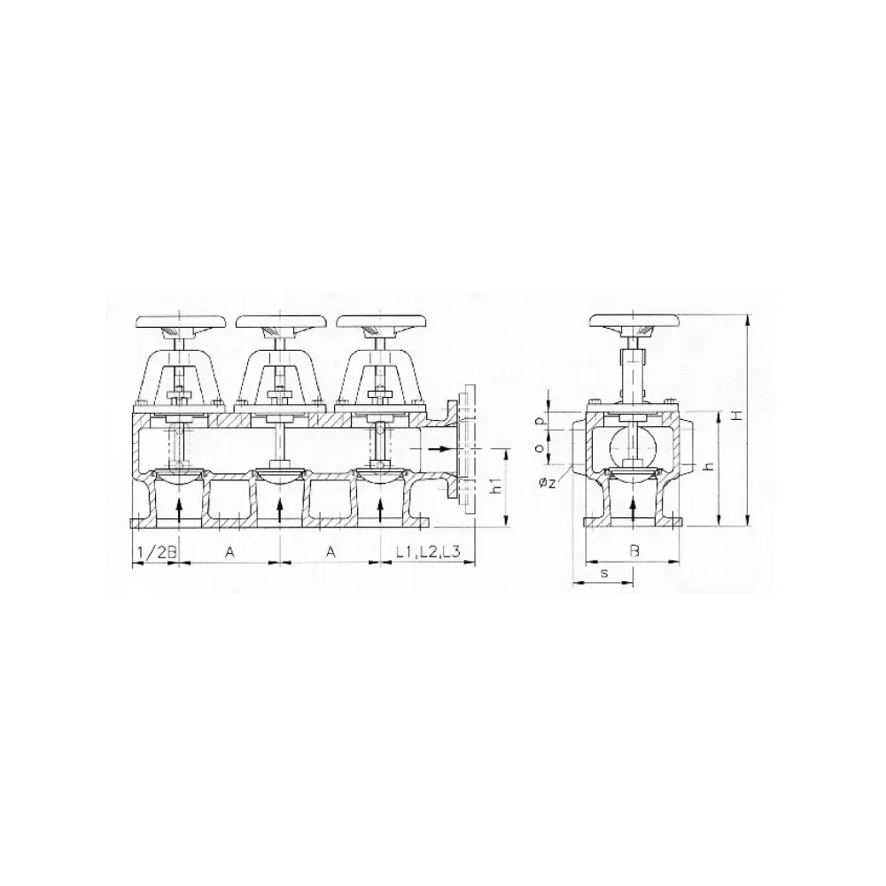 коробка клапанная судовая нагнетающая PN 10