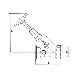 Фото товара клапан муфтовый типа Y с дренажным клапаном NW/DN G 1 PN 10 вид спереди