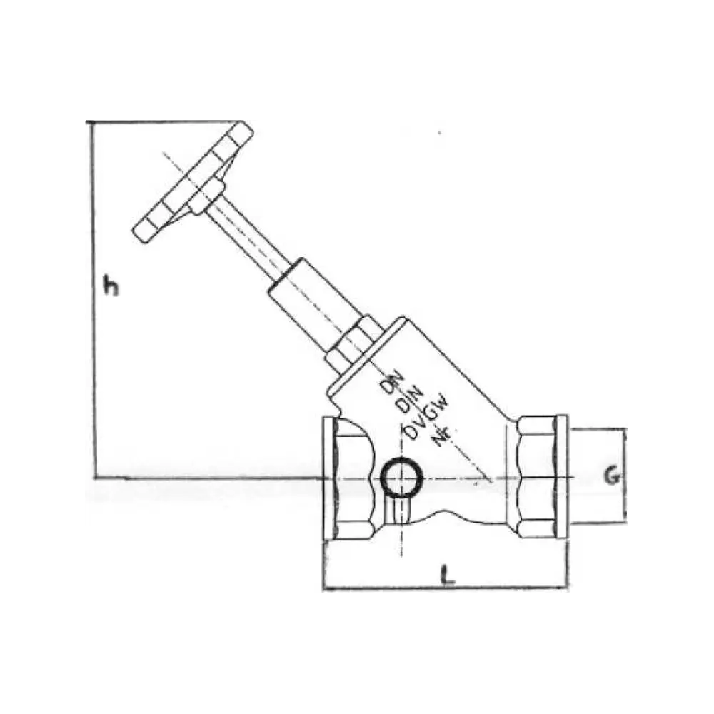 клапан муфтовый типа Y с дренажным клапаном NW/DN G 1 PN 10