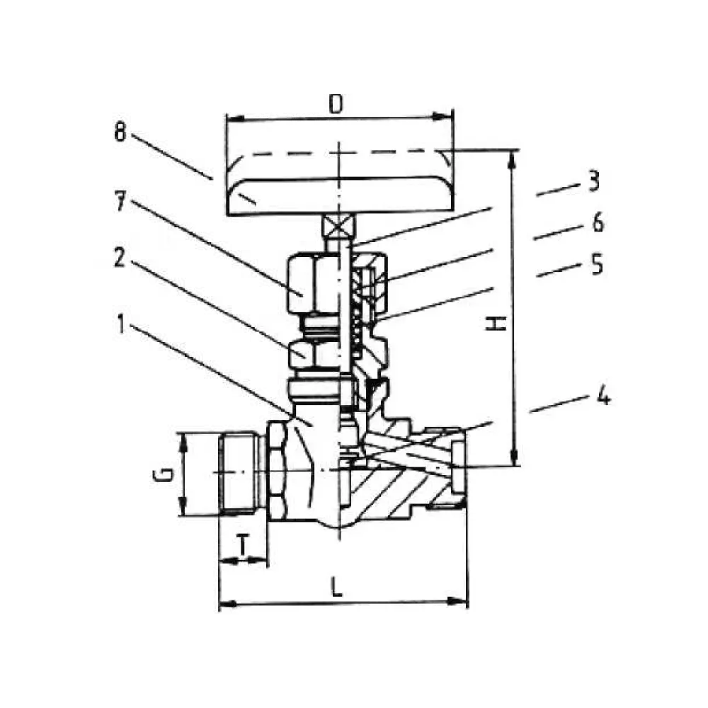 клапан высокого давления запорный штуцерный проходной с металлическим седлом DN 5 PN 16