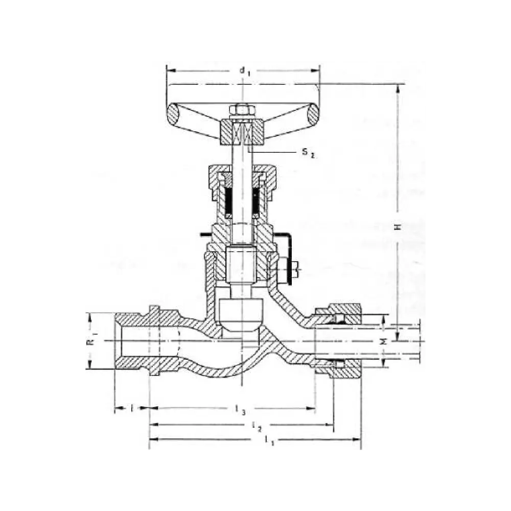клапан запорный штуцерный проходной впуск внешняя резьба в соответствие с ISO 228/1 DN 06x10 PN 40