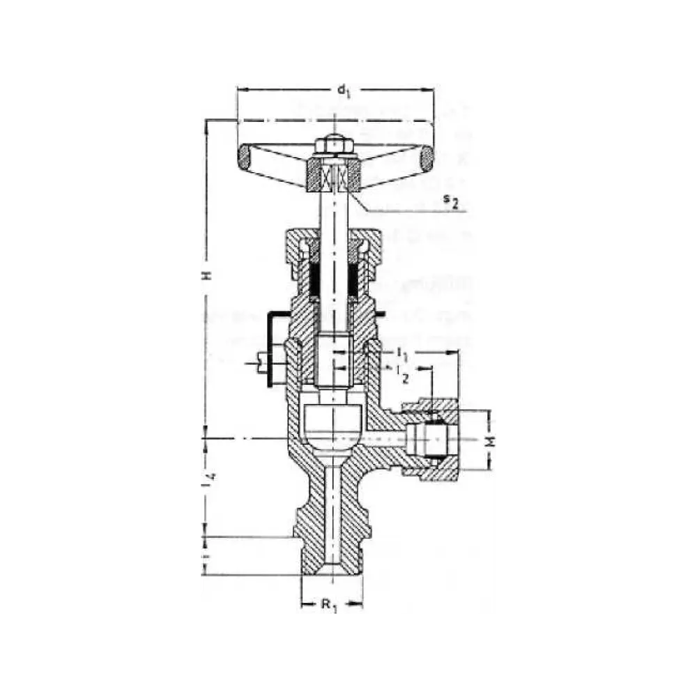 клапан штуцерный угловой под обжимное кольцо DN 06x10 PN 40