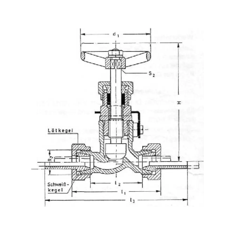 клапан запорный штуцерный проходной DN 06x10 PN 40