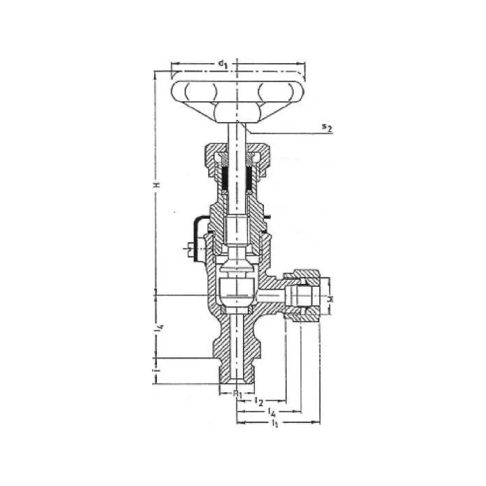 клапан невозвратно-запорный штуцерный угловой DIN 86552 form DRS DN 08x12 PN 100