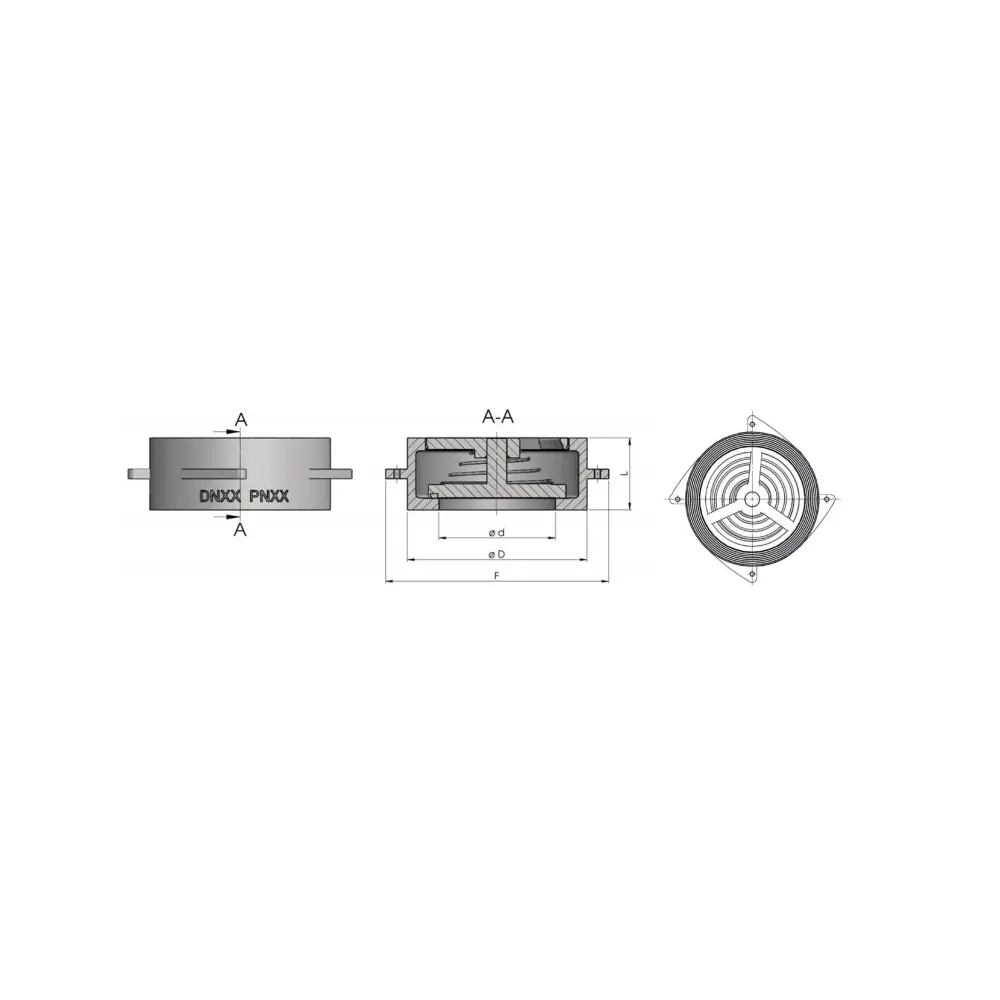 клапан невозвратный межфланцевый корпус сталь DN 125 PN 40