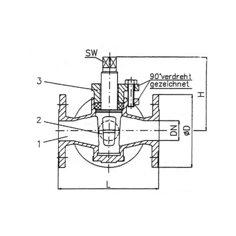 пробка фланцевая 3-х ходовая T-пробка DN 40 PN 10