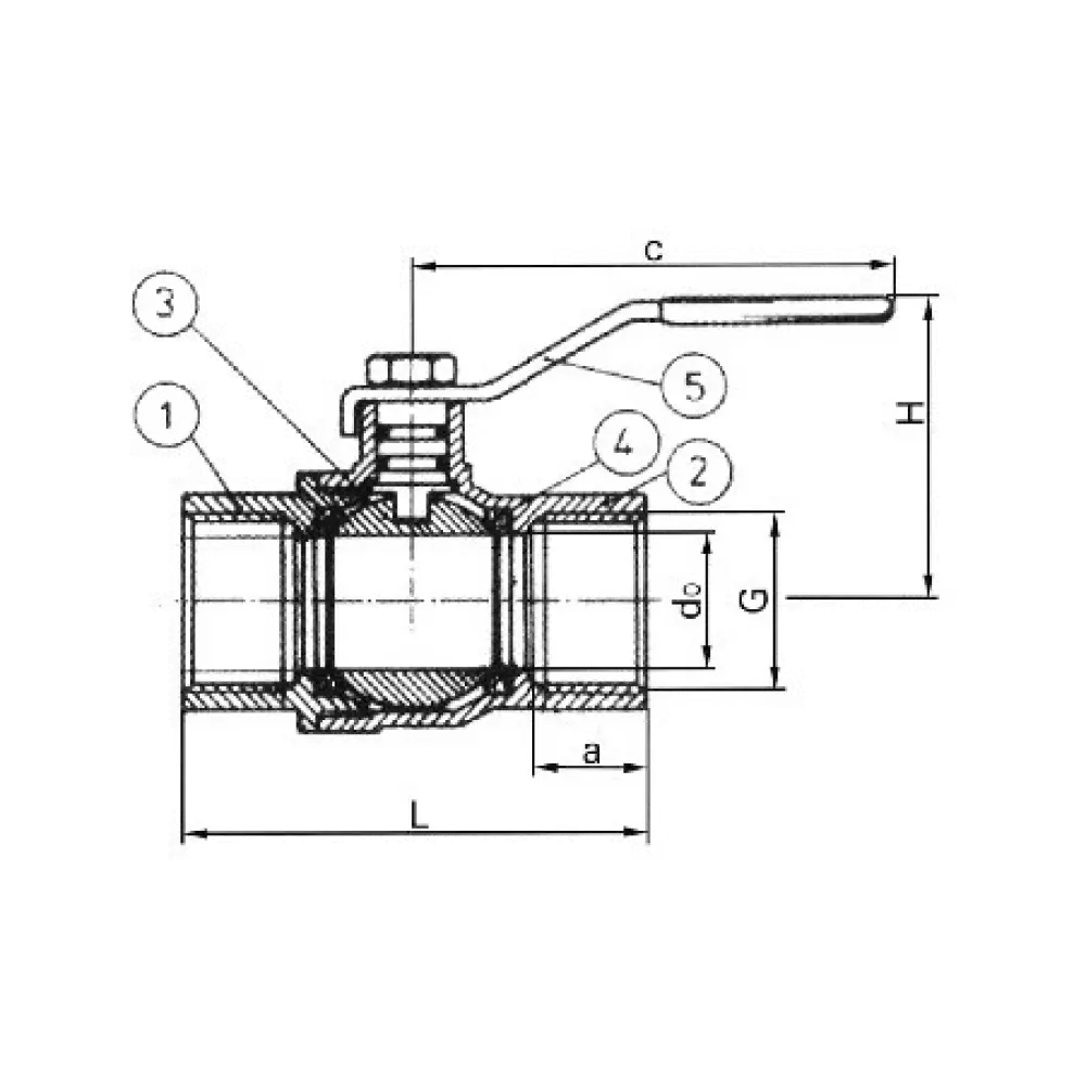 кран шаровый муфтовый DN G 1 PN 40