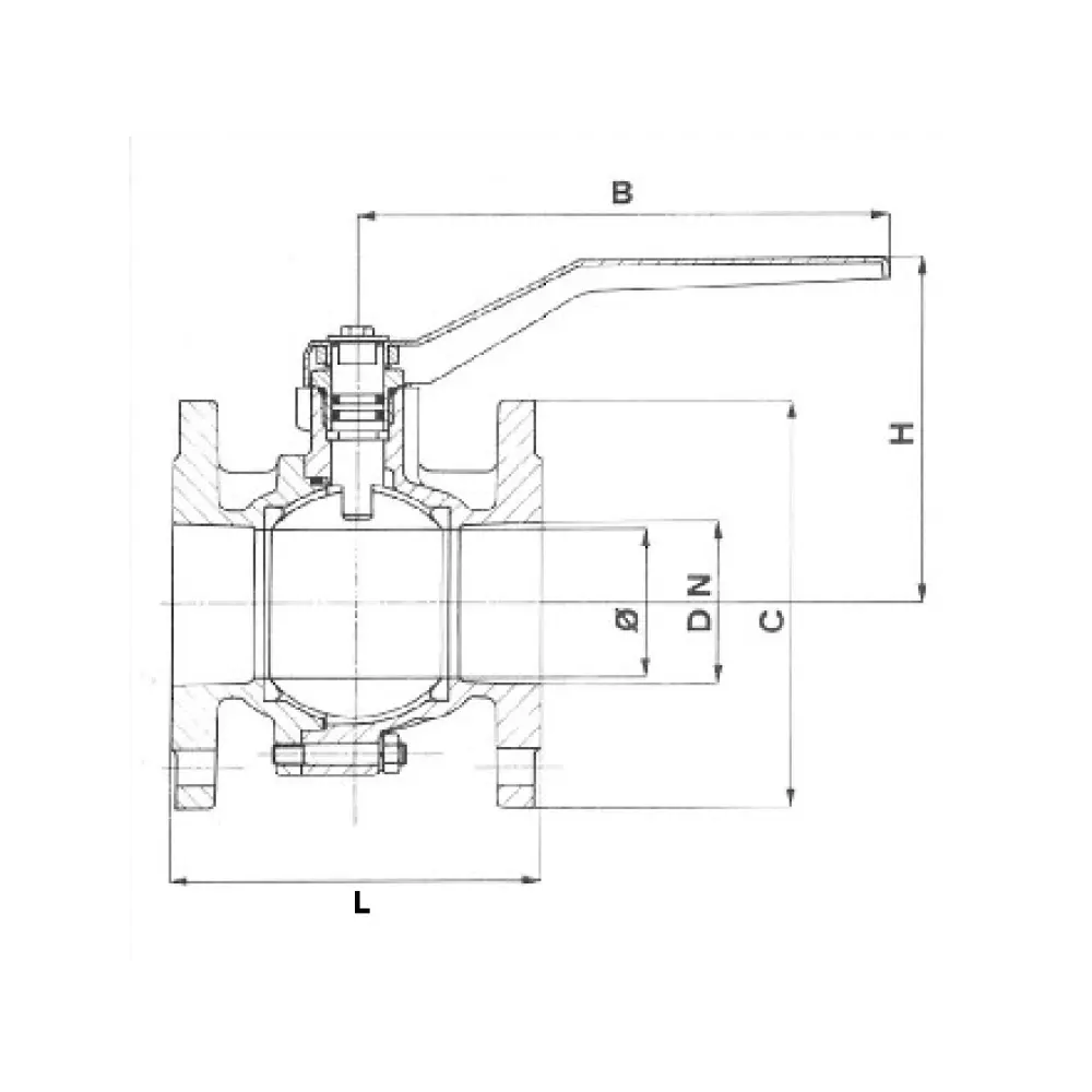 кран шаровый фланцевый DN 20 PN 16