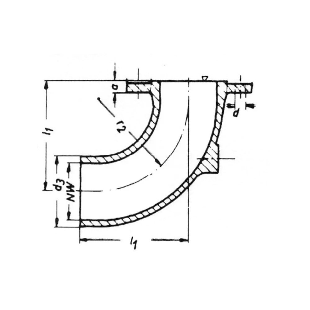колено под сварку NW x d3 125x151