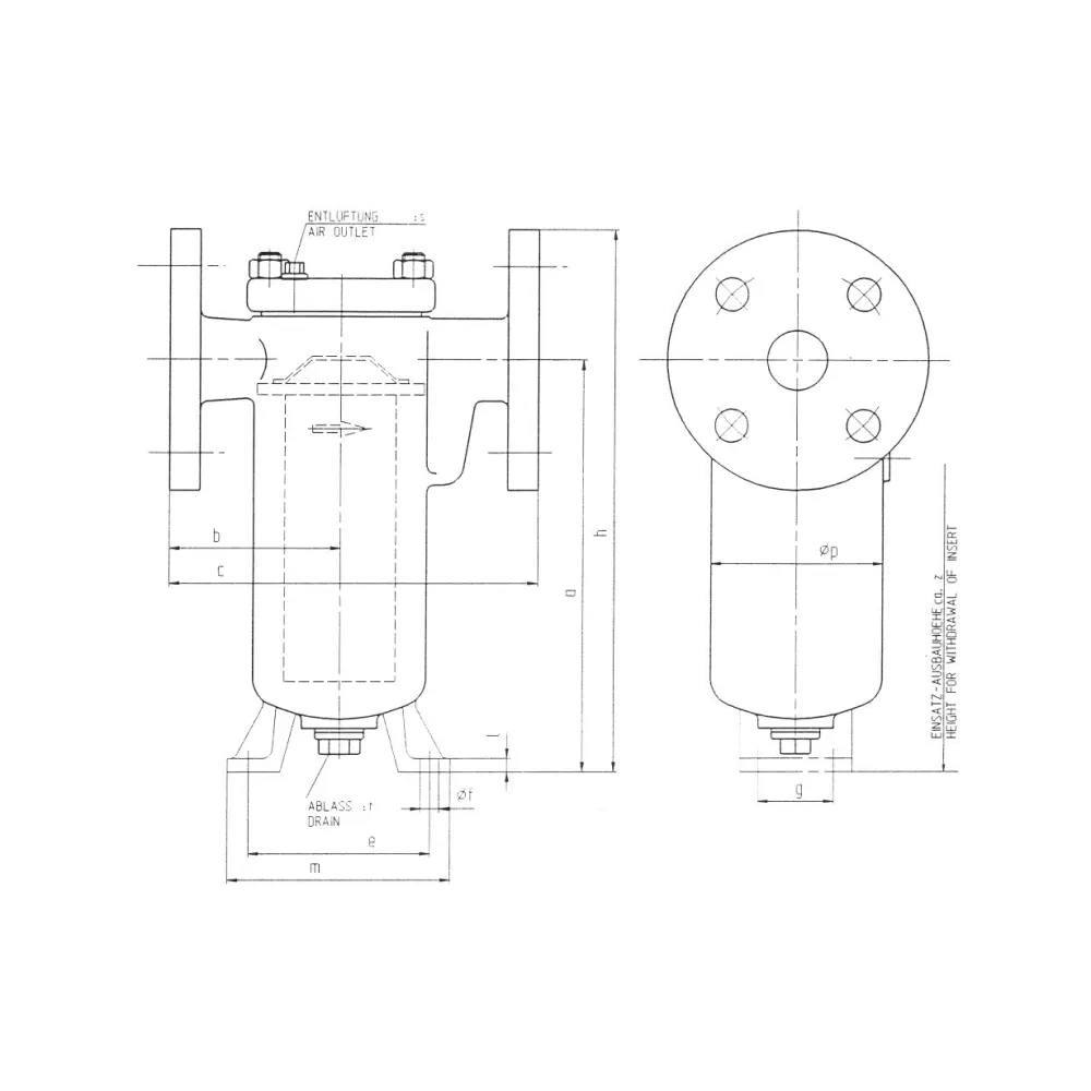 фильтр одинарный топливный чугун GGG40 DN 25 PN 16