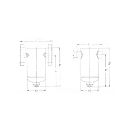 Фото товара масло-водоотделитель фланцевый DN 40 PN 30 вид спереди