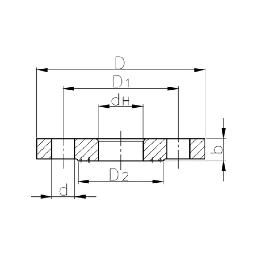 фланец плоский исполнение B сталь 12Х18Н10Т ГОСТ33259 DN40PN6DN 40 PN 6