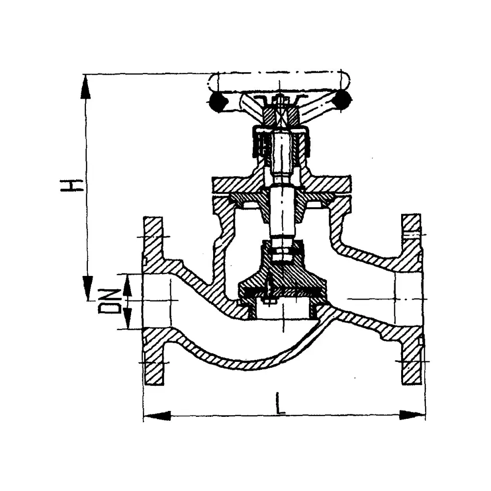клапан запорный фланцевый проходной DN 65 PN 10