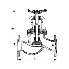 Фото товара клапан запорный фланцевый проходной сальниковый DN 100 PN 10 вид спереди
