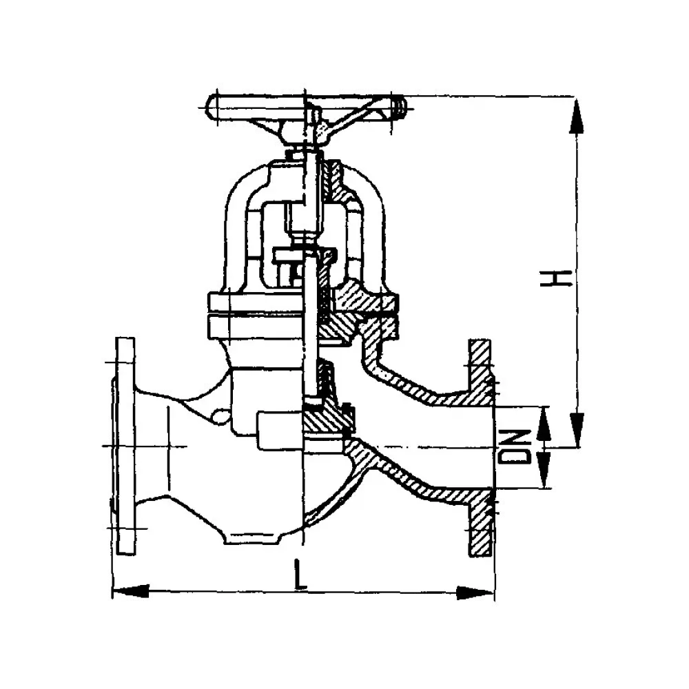 клапан запорный фланцевый проходной для аммиака DN 50 PN 25