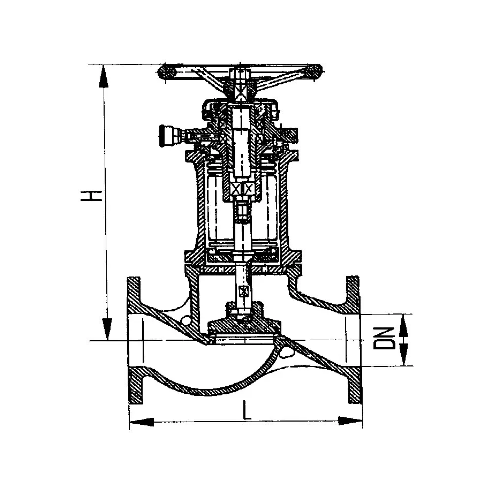 клапан запорный фланцевый проходной сильфонный DN 65 PN 64
