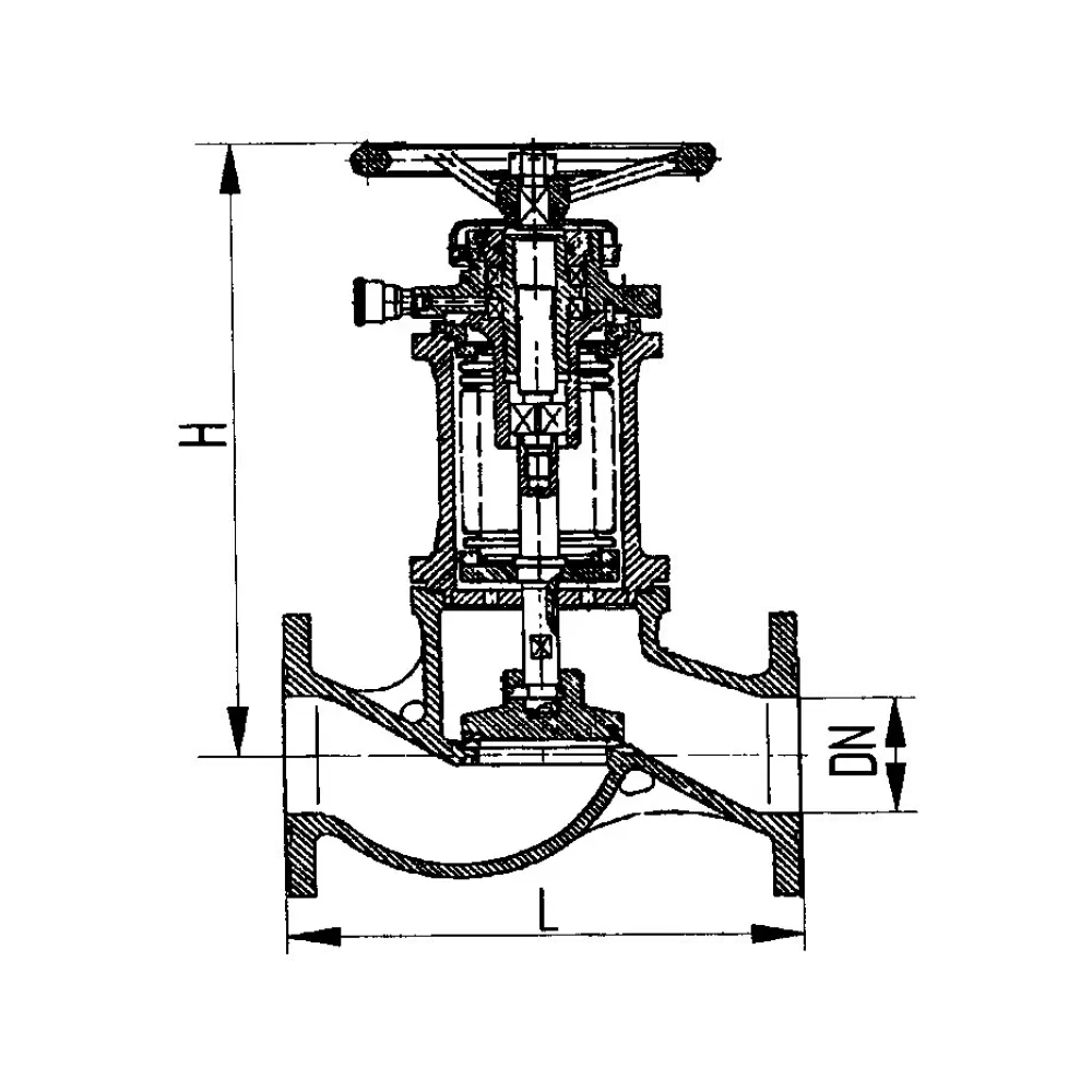 клапан запорный фланцевый проходной сильфонный DN 40 PN 25