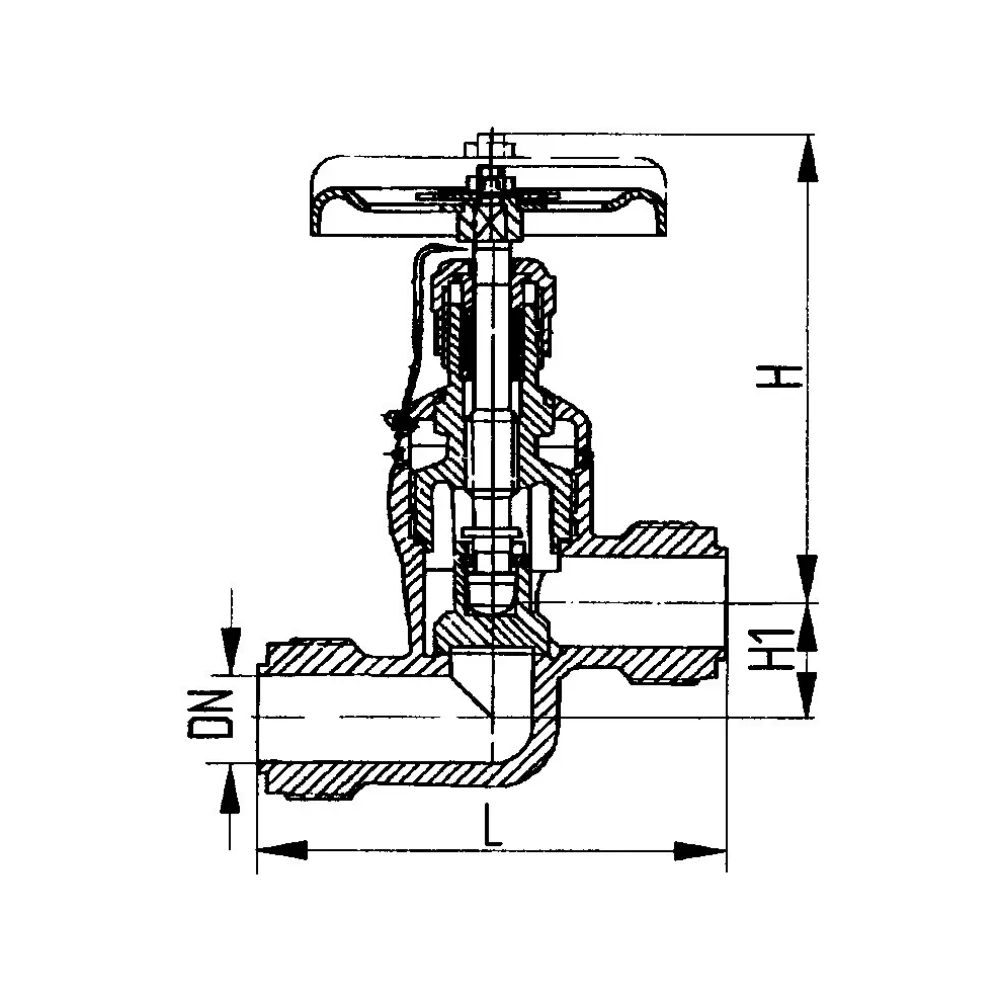 клапан запорный штуцерный проходной сальниковый DN 32 PN 100
