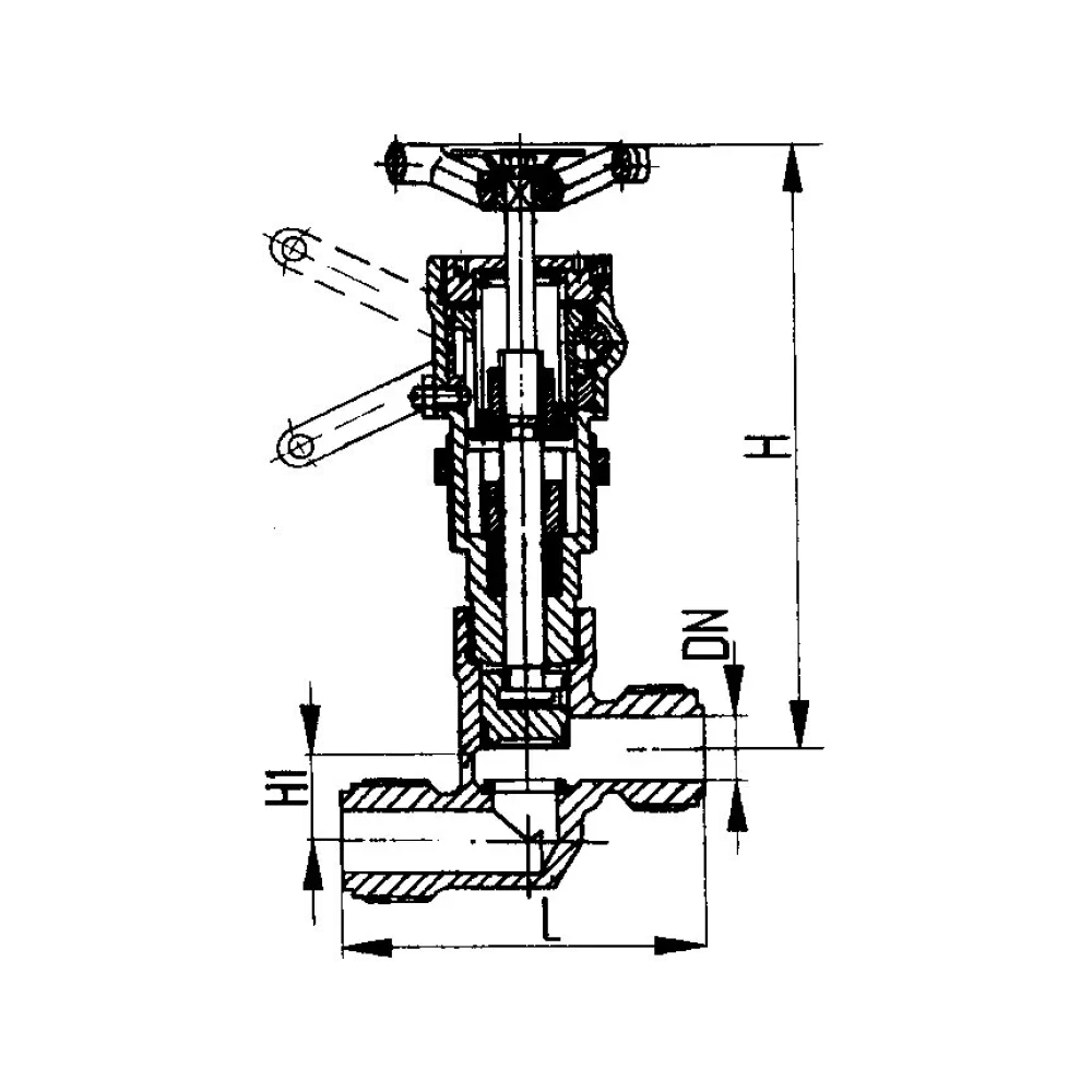 клапан быстрозапорный штуцерный проходной с тросиковым приводом DN 15