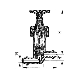 Фото товара клапан запорный приварной проходной бессальниковый с герметизацией DN 40 PN 40 вид спереди