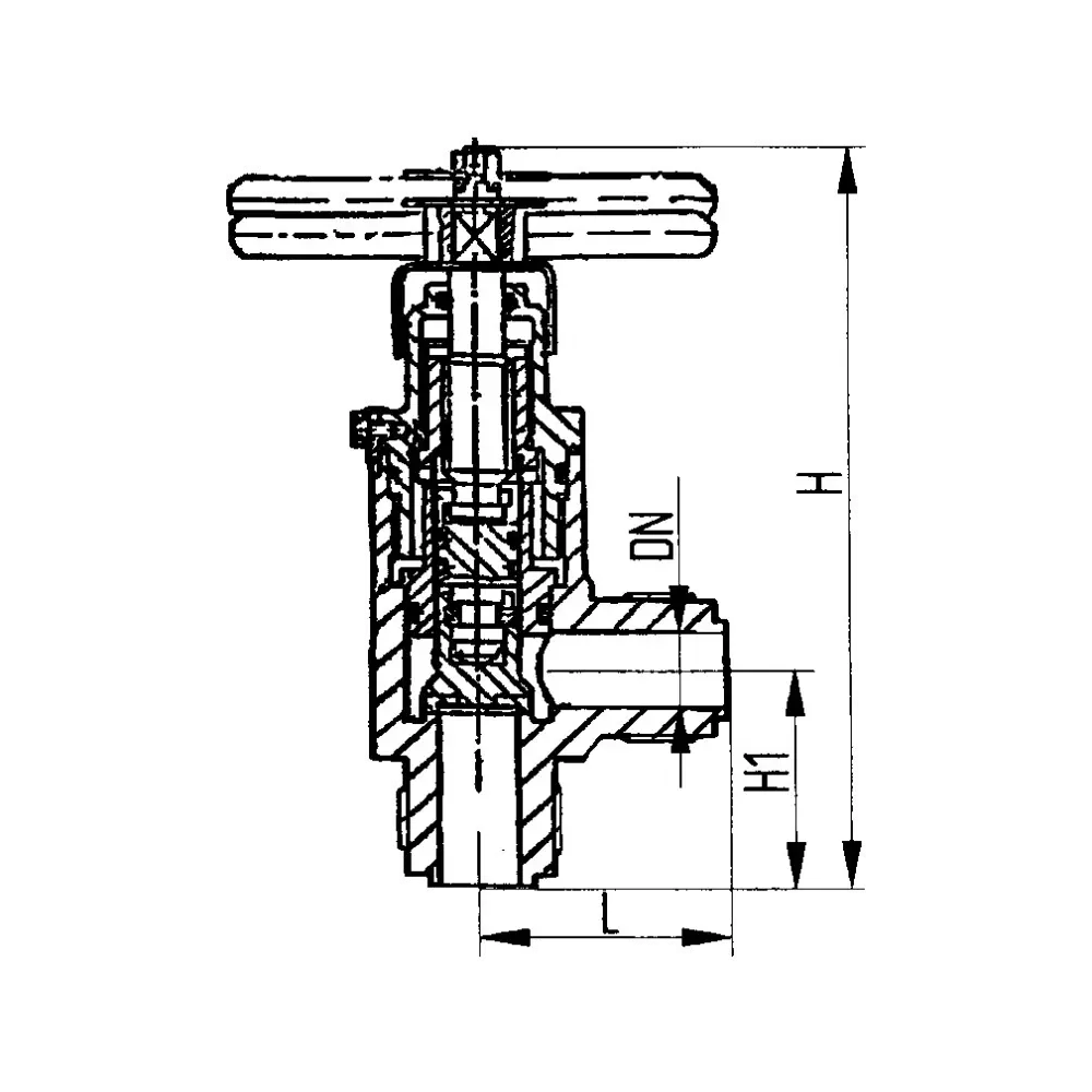 клапан запорный штуцерный угловой DN 6 PN 45