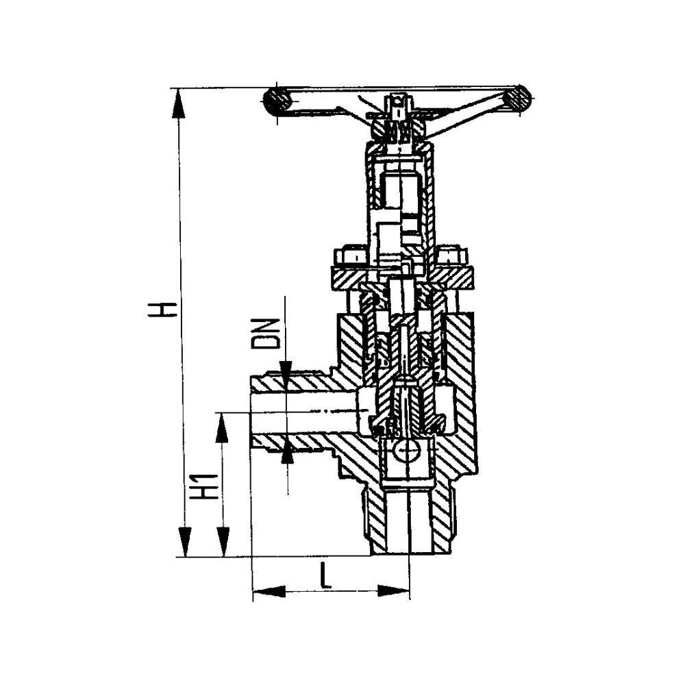 клапан запорный штуцерный угловой для высоких давлений DN 15 PN 400