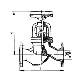 Фото товара клапан невозвратно-запорный фланцевый проходной сальниковый DN 25 PN 25 вид спереди