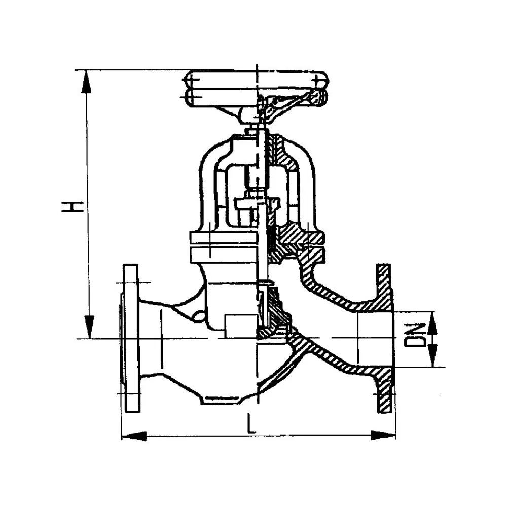 клапан невозвратно-запорный фланцевый проходной сальниковый DN 25 PN 25