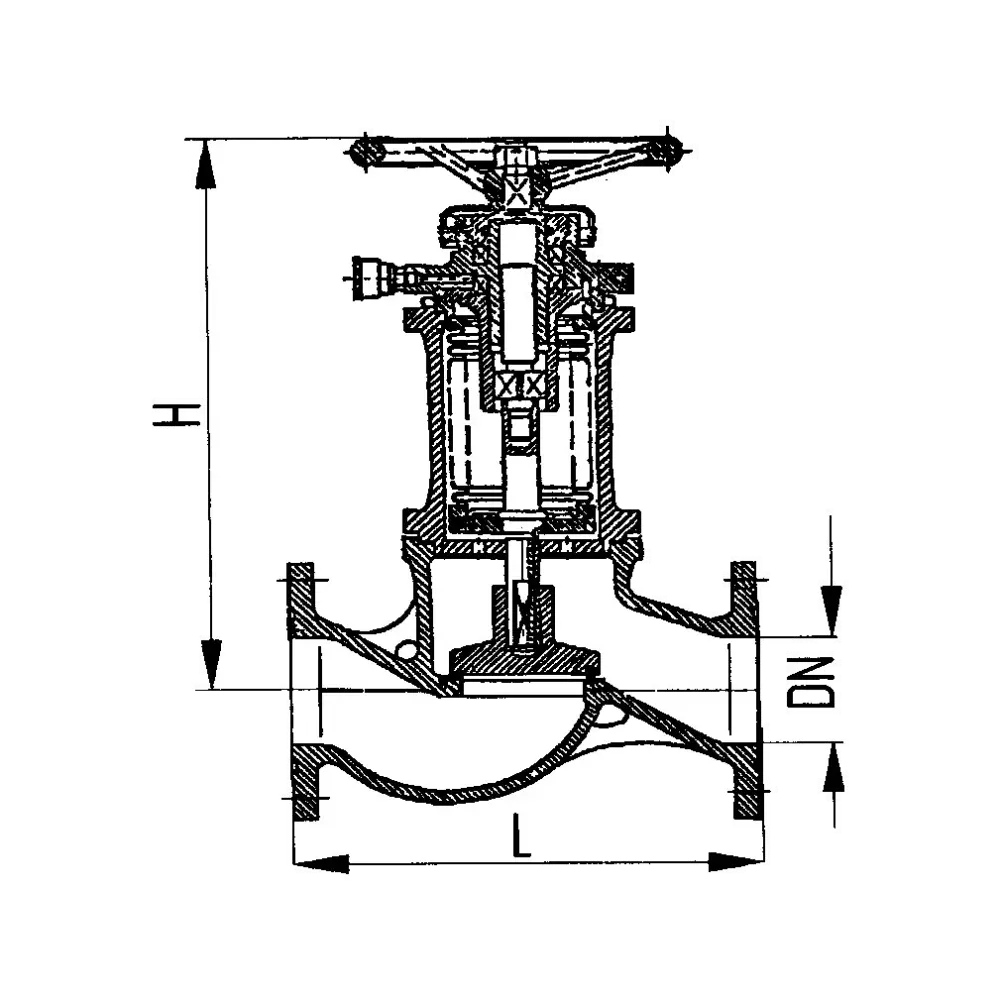 клапан невозвратно-запорный фланцевый проходной сильфонный DN 125 PN 6