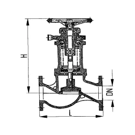 Фото товара клапан невозвратно-запорный фланцевый проходной сильфонный DN 50 PN 10 вид спереди