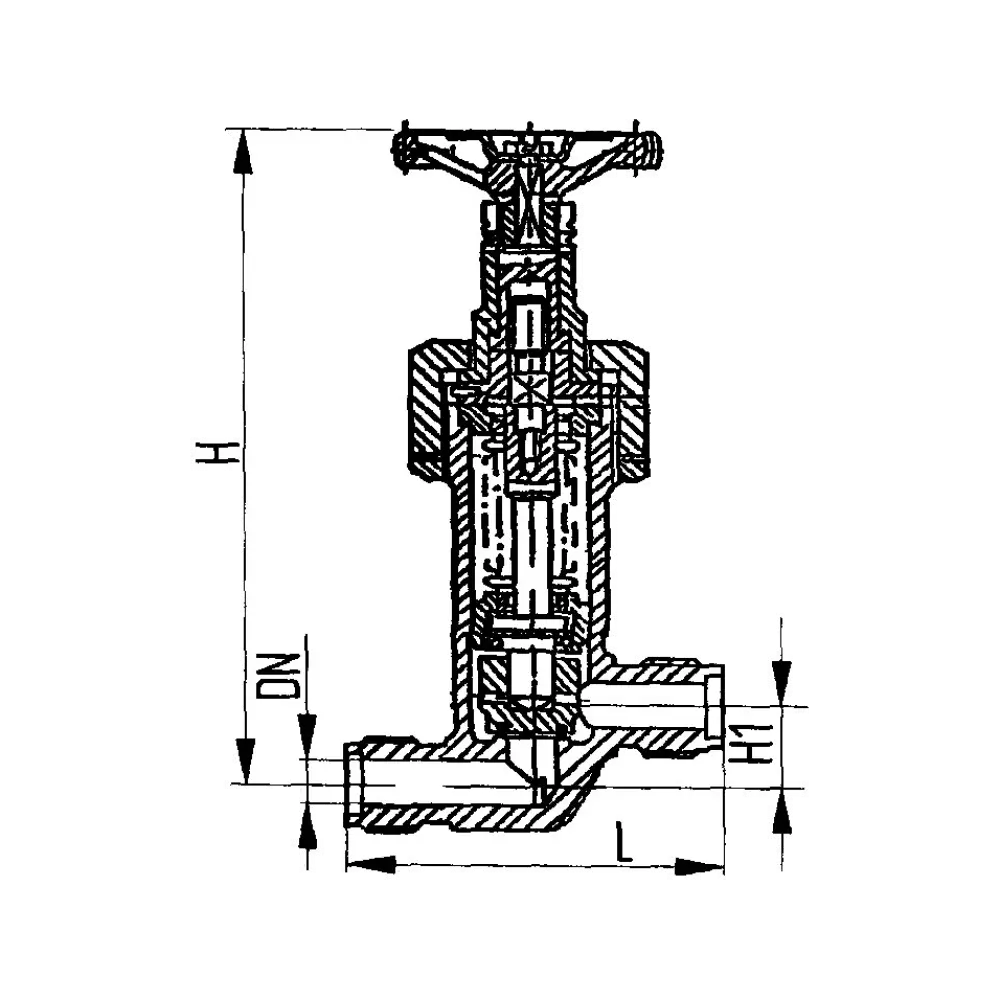 клапан невозвратно-запорный штуцерный проходной бессальниковый с герметизацией DN 10 PN 16