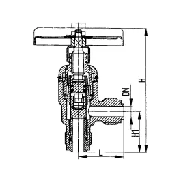 Фото товара клапан невозвратно-запорный штуцерный угловой DN 10 PN 160 вид спереди