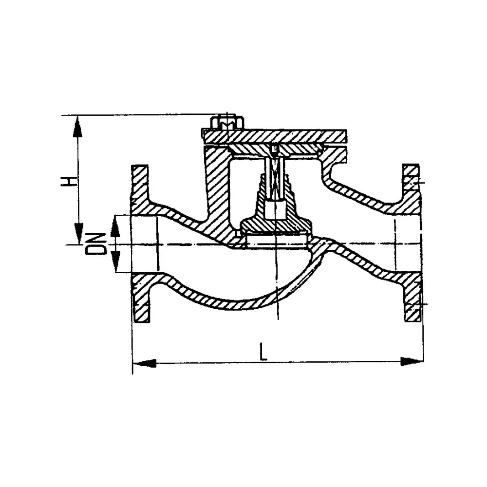 клапан невозвратный фланцевый проходной с уплотнением запорного органа металл по металлу DN 25 PN 25